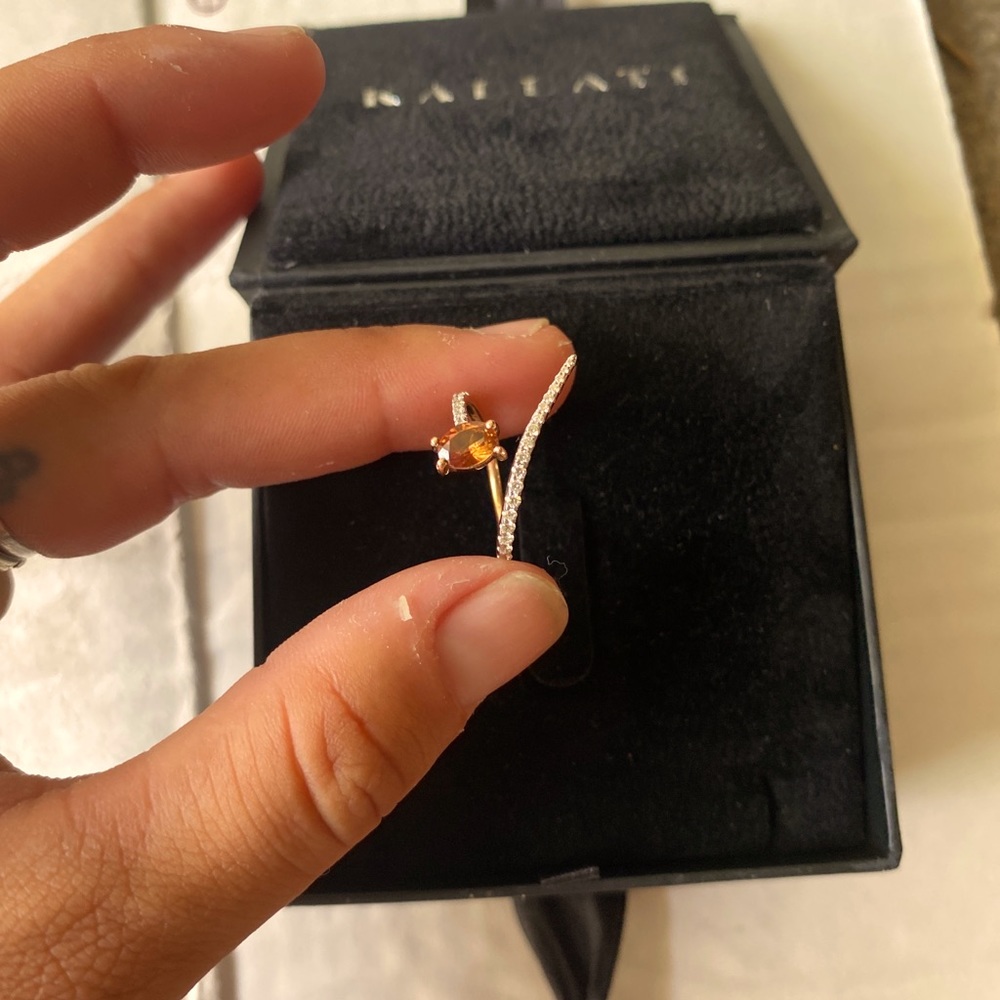 Kallati red sapphire and diamond ring